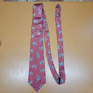 John Henry Mens Burgundy Paisley Silk Tie